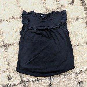 Girl's Gap Navy Ruffled Short Sleeve Tee
